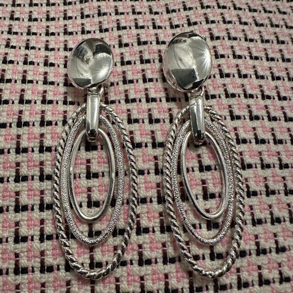 Triple Oval Dangle Post Earrings